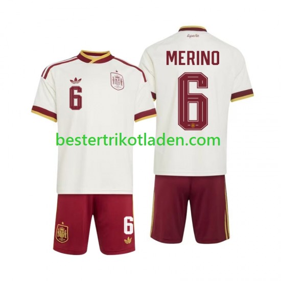 Fußballtrikot Spanien Mikel Merino 6 Auswärts Trikot Away WM 2026 Kurzarm für Kinder