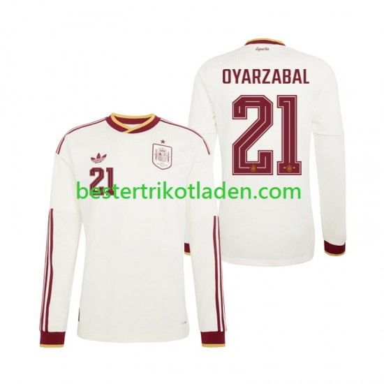 Fußballtrikot Spanien Mikel Oyarzabal 21 Auswärts Trikot Away WM 2026 Langarm für Herren