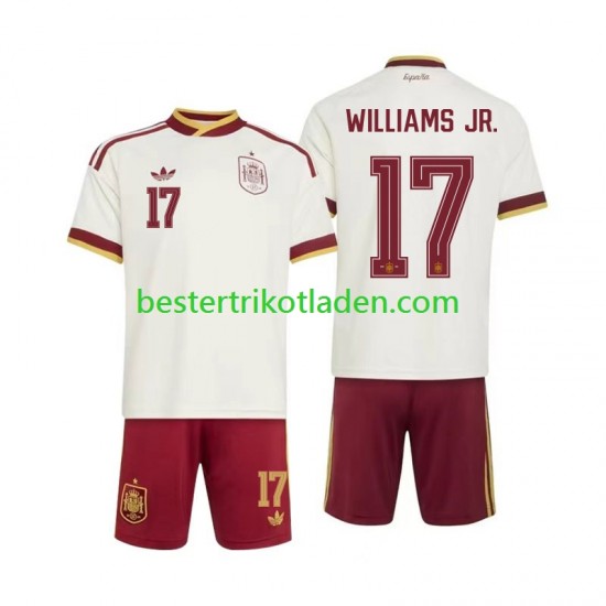 Fußballtrikot Spanien Nico Williams 17 Auswärts Trikot Away WM 2026 Kurzarm für Kinder