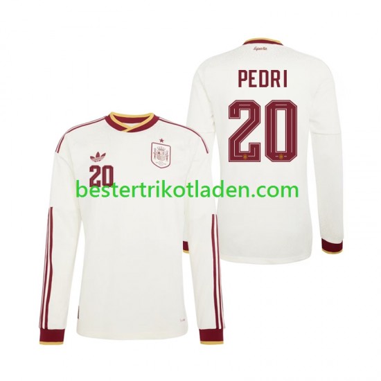 Fußballtrikot Spanien Pedri 20 Auswärts Trikot Away WM 2026 Langarm für Herren