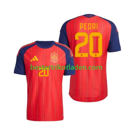 Fußballtrikot Spanien Pedri 20 Heim Trikot Home WM 2026 Kurzarm für Herren