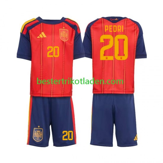 Fußballtrikot Spanien Pedri 20 Heim Trikot Home WM 2026 Kurzarm für Kinder