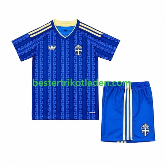 Fußballtrikot Schweden Auswärts Trikot Away WM 2026 Kurzarm für Kinder