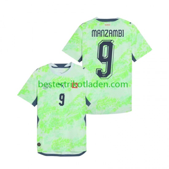 Fußballtrikot Schweiz Johan Manzambi 9 Auswärts Trikot Away WM 2026 Kurzarm für Herren