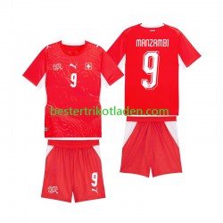 Fußballtrikot Schweiz Johan Manzambi 9 Heim Trikot Home WM 2026 Kurzarm für Kinder