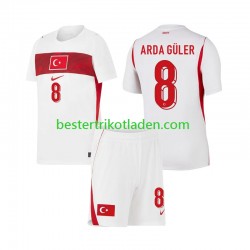Fußballtrikot Türkei Arda Guler 8 Auswärts Trikot Away WM 2026 Kurzarm für Kinder