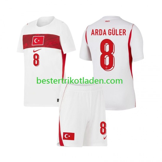 Fußballtrikot Türkei Arda Guler 8 Auswärts Trikot Away WM 2026 Kurzarm für Kinder