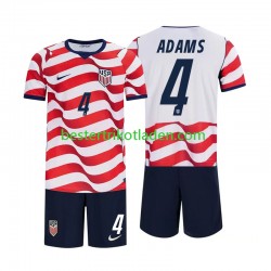 Fußballtrikot USA Tyler Adams 4 Heim Trikot Home WM 2026 Kurzarm für Kinder