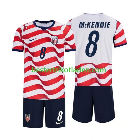 Fußballtrikot USA Weston McKennie 8 Heim Trikot Home WM 2026 Kurzarm für Kinder