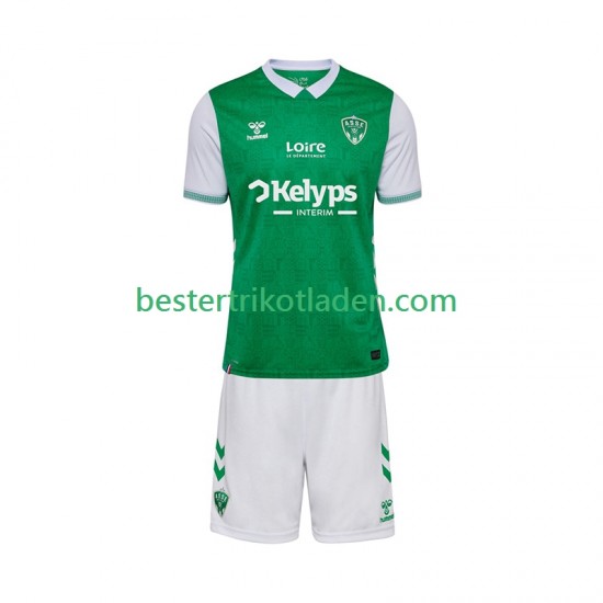 Fußballtrikot AS Saint-Etienne Heim Trikot Home 2025-2026 Kurzarm für Kinder