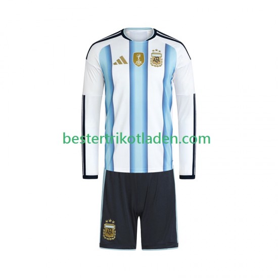 Fußballtrikot Argentinien Heim Trikot Home WM 2026 Langarm für Kinder