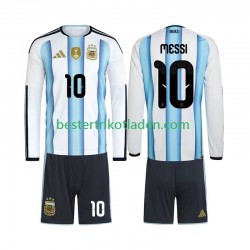 Fußballtrikot Argentinien Lionel Messi 10 Heim Trikot Home WM 2026 Langarm für Kinder