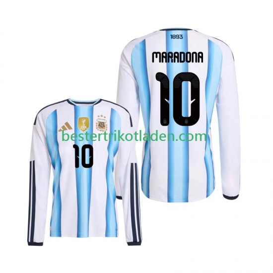 Fußballtrikot Argentinien Maradona 10 Heim Trikot Home WM 2026 Langarm für Herren