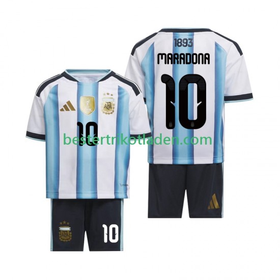 Fußballtrikot Argentinien Maradona 10 Heim Trikot Home WM 2026 Kurzarm für Kinder