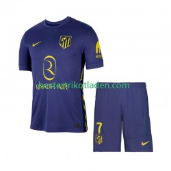 Fußballtrikot Atlético Madrid Antoine Griezmann 7 Auswärts Trikot Away 2025-2026 Kurzarm für Kinder