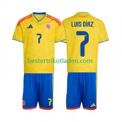 Fußballtrikot Kolumbien Luis Diaz 7 Heim Trikot Home WM 2026 Kurzarm für Kinder