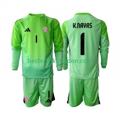 Fußballtrikot Costa Rica Keylor Navas 1 Torwart Heim Trikot Home 2025 Langarm für Kinder