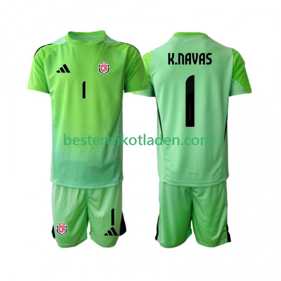 Fußballtrikot Costa Rica Keylor Navas 1 Torwart Heim Trikot Home 2025 Kurzarm für Kinder