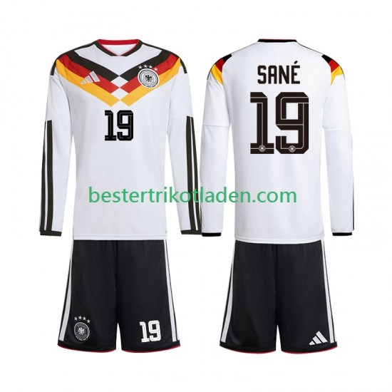 Fußballtrikot Deutschland Leroy Sane 19 Heim Trikot Home WM 2026 Langarm für Kinder
