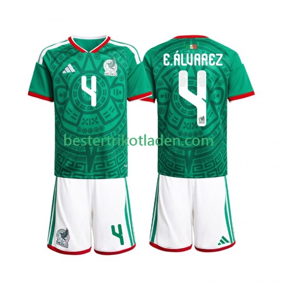 Fußballtrikot Mexiko Edson Alvarez 4 Heim Trikot Home WM 2026 Kurzarm für Kinder