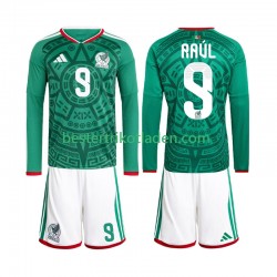 Fußballtrikot Mexiko Raul Jimenez 9 Heim Trikot Home WM 2026 Langarm für Kinder
