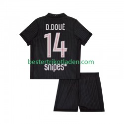 Fußballtrikot Paris Saint-Germain Desire Doue 14 Viertes trikot 2025-2026 Kurzarm für Kinder