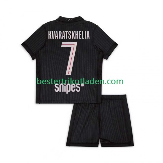 Fußballtrikot Paris Saint-Germain Khvicha Kvaratskhelia 7 Viertes trikot 2025-2026 Kurzarm für Kinder