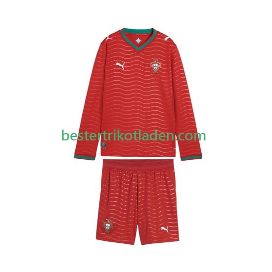 Fußballtrikot Portugal Heim Trikot Home WM 2026 Langarm für Kinder