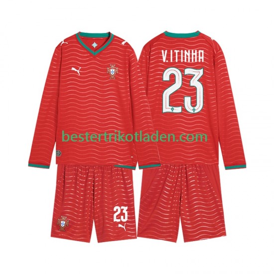 Fußballtrikot Portugal Vitinha 23 Heim Trikot Home WM 2026 Langarm für Kinder