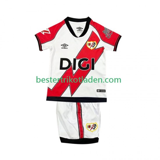 Fußballtrikot Rayo Vallecano Heim Trikot Home 2025-2026 Kurzarm für Kinder