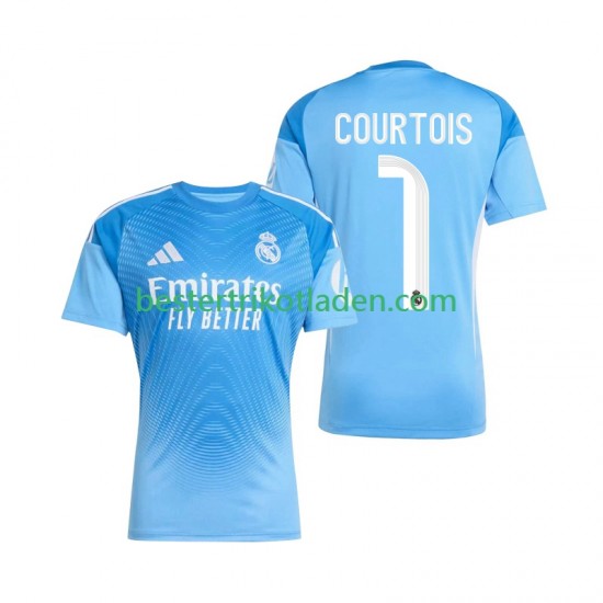 Fußballtrikot Real Madrid Thibaut Courtois 1 Torwart Heim Trikot Home 2025-2026 Kurzarm für Herren