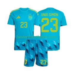 Fußballtrikot Spanien Unai Simon 23 Torwart Heim Trikot Home WM 2026 Kurzarm für Kinder
