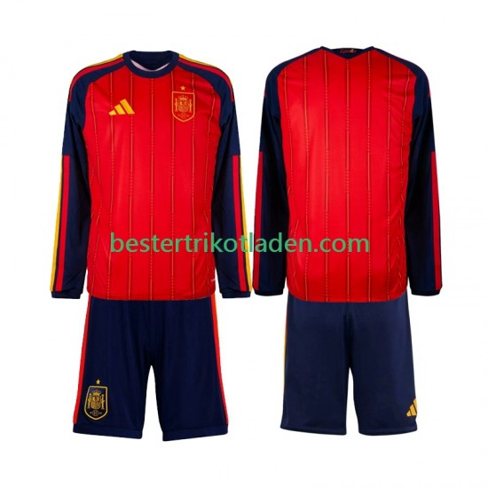 Fußballtrikot Spanien Heim Trikot Home WM 2026 Langarm für Kinder