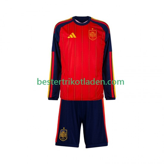 Fußballtrikot Spanien Heim Trikot Home WM 2026 Langarm für Kinder