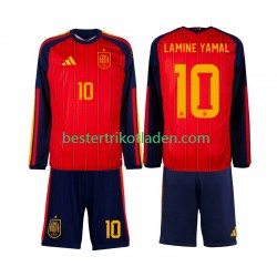 Fußballtrikot Spanien Lamine Yamal 10 Heim Trikot Home WM 2026 Langarm für Kinder