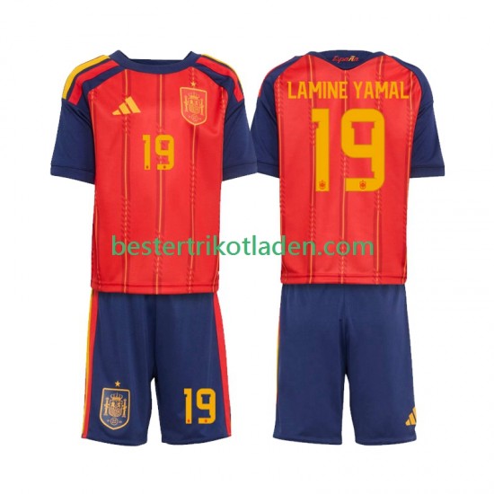 Fußballtrikot Spanien Lamine Yamal 19 Heim Trikot Home WM 2026 Kurzarm für Kinder