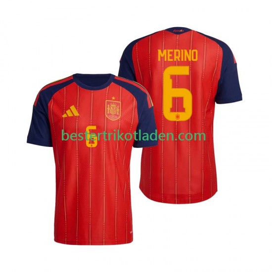 Fußballtrikot Spanien Mikel Merino 6 Heim Trikot Home WM 2026 Kurzarm für Herren