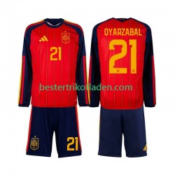 Fußballtrikot Spanien Mikel Oyarzabal 21 Heim Trikot Home WM 2026 Langarm für Kinder