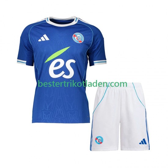Fußballtrikot Strasbourg Heim Trikot Home 2025-2026 Kurzarm für Kinder