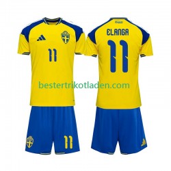 Fußballtrikot Schweden Anthony Elanga 11 Heim Trikot Home 2026 Kurzarm für Kinder