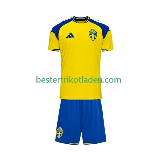 Fußballtrikot Schweden Heim Trikot Home 2026 Kurzarm für Kinder
