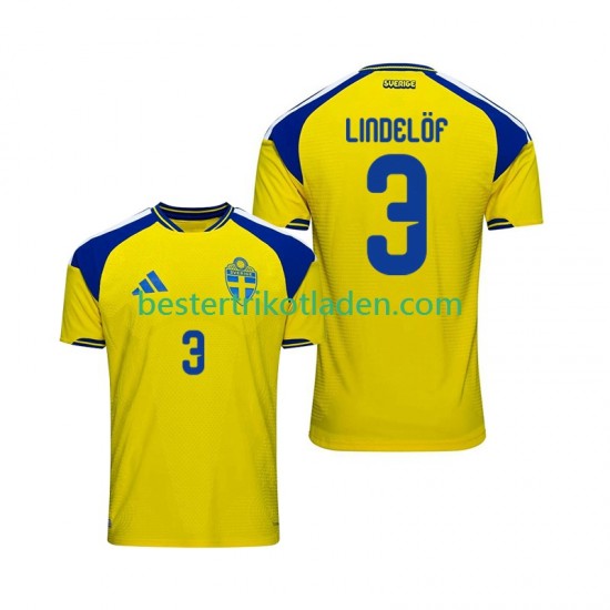 Fußballtrikot Schweden Victor Lindelof 3 Heim Trikot Home 2026 Kurzarm für Herren