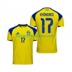 Fußballtrikot Schweden Viktor Gyokeres 17 Heim Trikot Home 2026 Kurzarm für Herren
