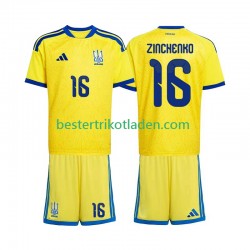 Fußballtrikot Ukraine Oleksandr Zinchenko 16 Heim Trikot Home WM 2026 Kurzarm für Kinder