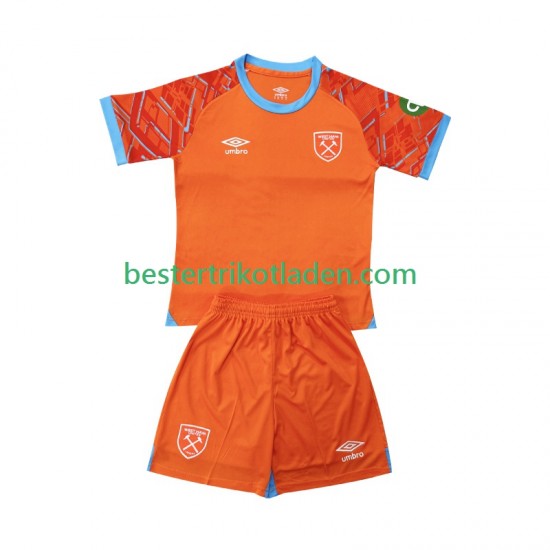 Fußballtrikot West Ham United Torwart Auswärts Trikot Away 2025-2026 Kurzarm für Kinder