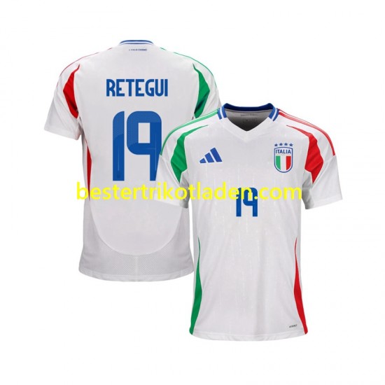 Fußballtrikot Italien Mateo Retegui 19 Auswärts Trikot Away 2024 Kurzarm für Herren