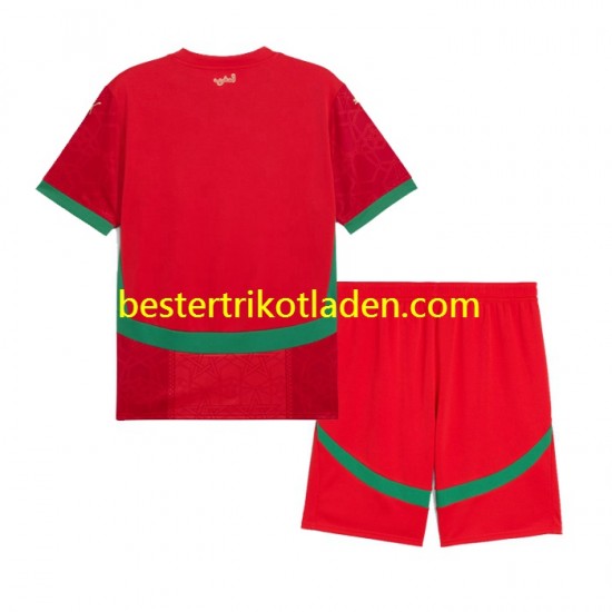 Fußballtrikot Marokko Heim Trikot Home 2024 Kurzarm für Kinder