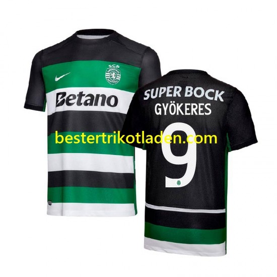 Fußballtrikot Sporting CP Gyokeres 9 Heim Trikot Home 2024-2025 Kurzarm für Herren