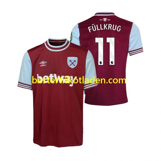 Fußballtrikot West Ham United FULLKRUG 11 Heim Trikot Home 2024-2025 Kurzarm für Herren