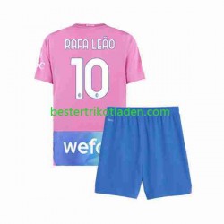 Fußballtrikot AC Mailand Rafael Leao 10 Ausweich Trikot 3rd 2023-2024 Kurzarm für Kinder